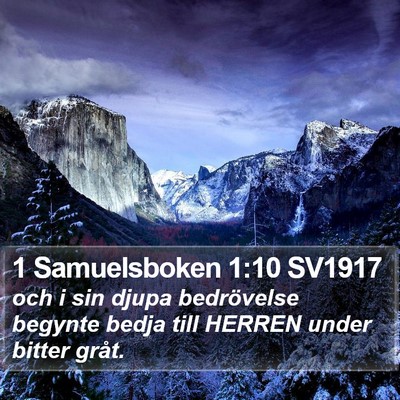 1 Samuelsboken 1:10 SV1917 Bible Verse Image