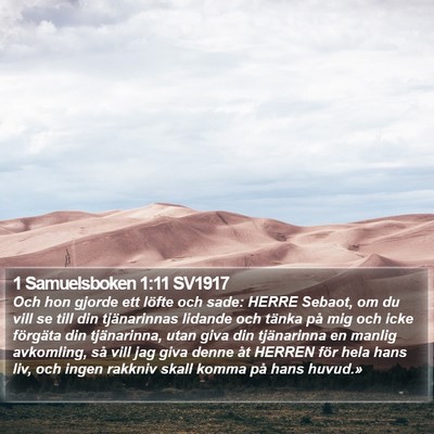 1 Samuelsboken 1:11 SV1917 Bible Verse Image