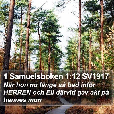 1 Samuelsboken 1:12 SV1917 Bible Verse Image