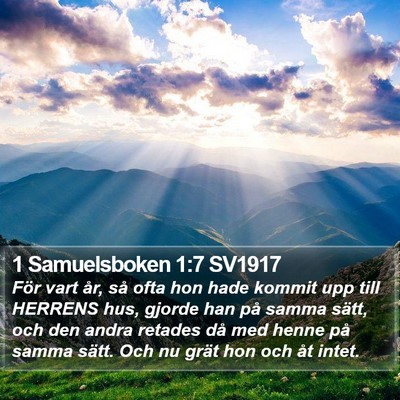 1 Samuelsboken 1:7 SV1917 Bible Verse Image