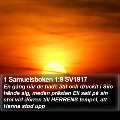 1 Samuelsboken 1:9 SV1917 Bible Verse Image