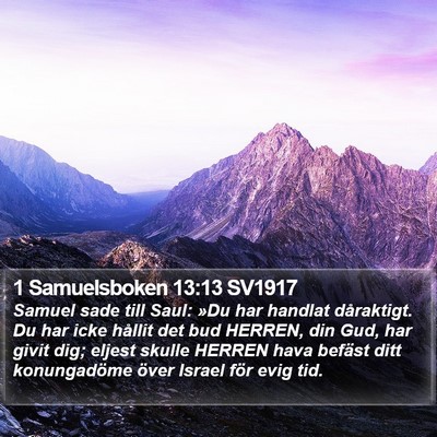 1 Samuelsboken 13:13 SV1917 Bible Verse Image