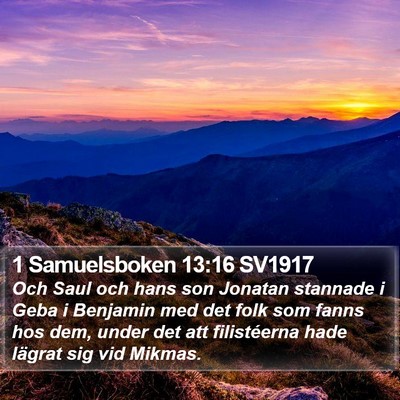 1 Samuelsboken 13:16 SV1917 Bible Verse Image
