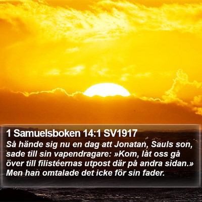 1 Samuelsboken 14:1 SV1917 Bible Verse Image
