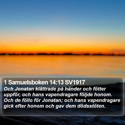 1 Samuelsboken 14:13 SV1917 Bible Verse Image