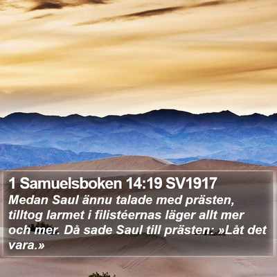 1 Samuelsboken 14:19 SV1917 Bible Verse Image