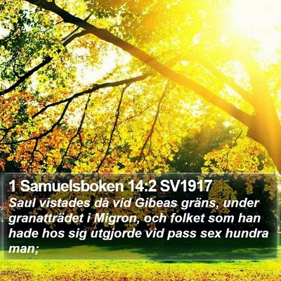 1 Samuelsboken 14:2 SV1917 Bible Verse Image