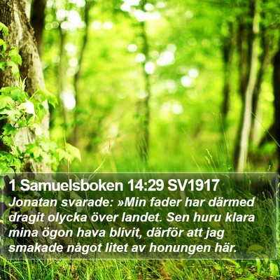 1 Samuelsboken 14:29 SV1917 Bible Verse Image