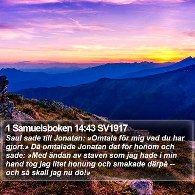 1 Samuelsboken 14:43 SV1917 Bible Verse Image