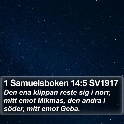1 Samuelsboken 14:5 SV1917 Bible Verse Image
