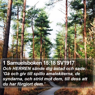 1 Samuelsboken 15:18 SV1917 Bible Verse Image