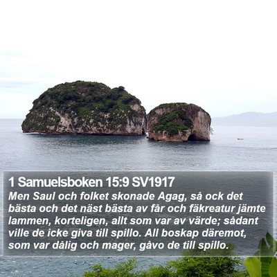 1 Samuelsboken 15:9 SV1917 Bible Verse Image