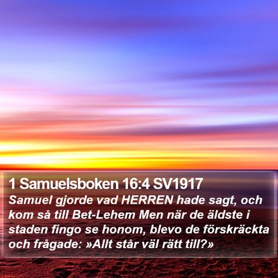 1 Samuelsboken 16:4 SV1917 Bible Verse Image