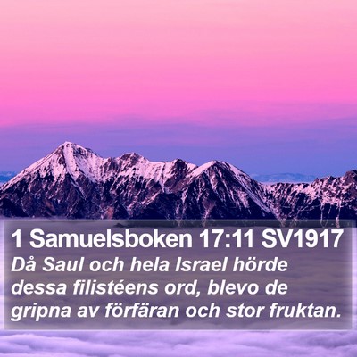 1 Samuelsboken 17:11 SV1917 Bible Verse Image
