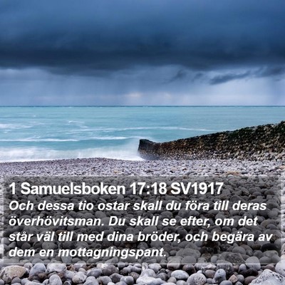 1 Samuelsboken 17:18 SV1917 Bible Verse Image