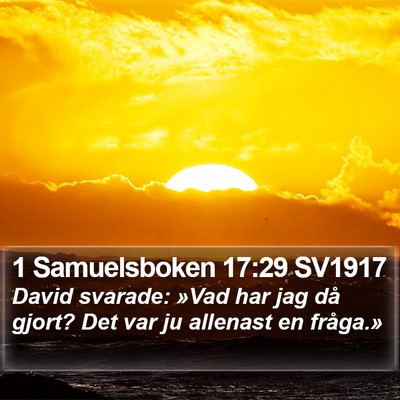 1 Samuelsboken 17:29 SV1917 Bible Verse Image
