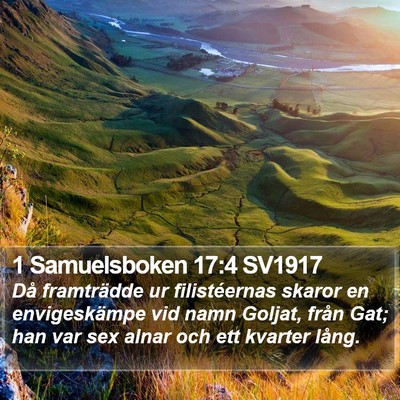 1 Samuelsboken 17:4 SV1917 Bible Verse Image