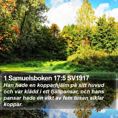 1 Samuelsboken 17:5 SV1917 Bible Verse Image