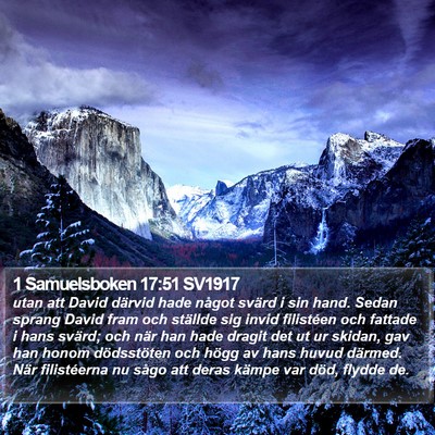1 Samuelsboken 17:51 SV1917 Bible Verse Image