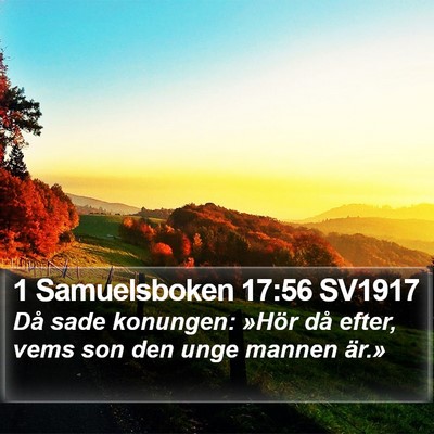1 Samuelsboken 17:56 SV1917 Bible Verse Image