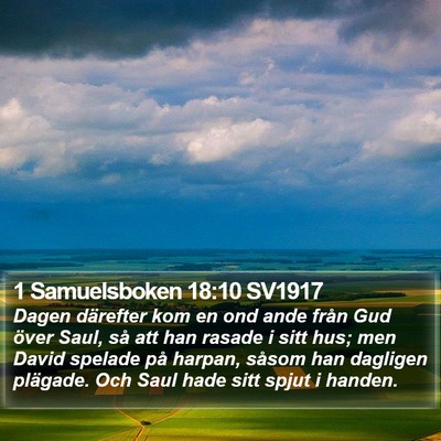 1 Samuelsboken 18:10 SV1917 Bible Verse Image