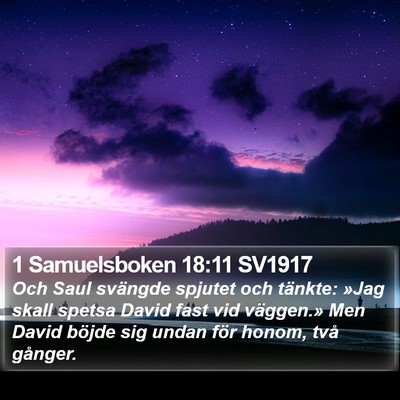 1 Samuelsboken 18:11 SV1917 Bible Verse Image