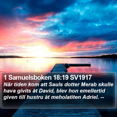 1 Samuelsboken 18:19 SV1917 Bible Verse Image