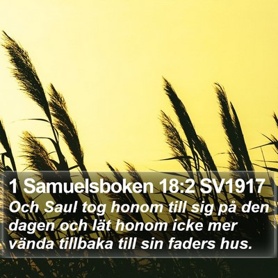 1 Samuelsboken 18:2 SV1917 Bible Verse Image