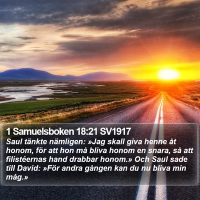 1 Samuelsboken 18:21 SV1917 Bible Verse Image