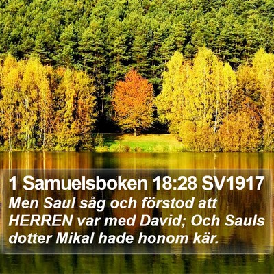 1 Samuelsboken 18:28 SV1917 Bible Verse Image