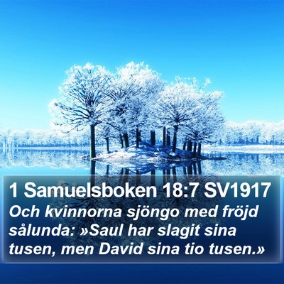 1 Samuelsboken 18:7 SV1917 Bible Verse Image