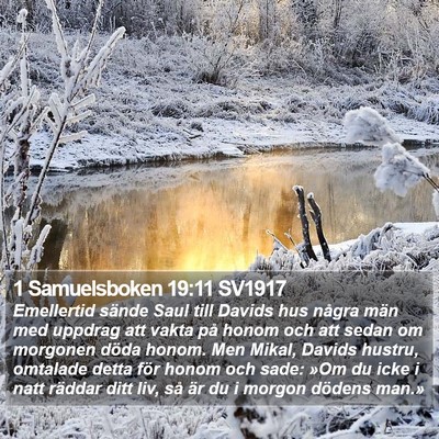 1 Samuelsboken 19:11 SV1917 Bible Verse Image