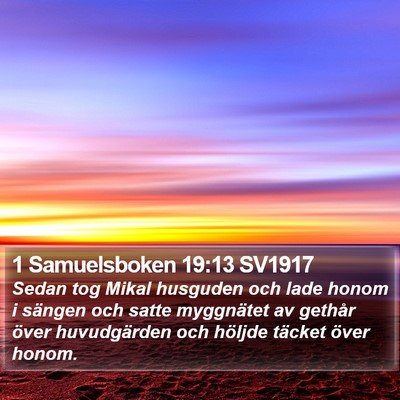 1 Samuelsboken 19:13 SV1917 Bible Verse Image