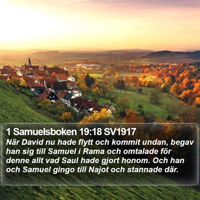 1 Samuelsboken 19:18 SV1917 Bible Verse Image