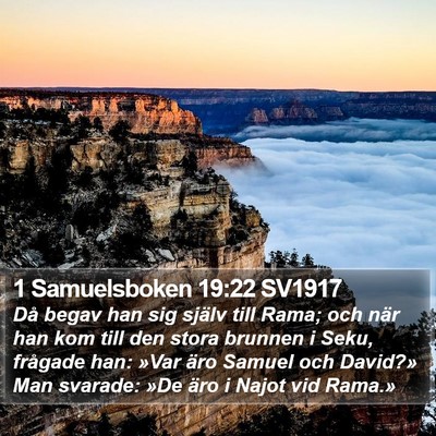 1 Samuelsboken 19:22 SV1917 Bible Verse Image