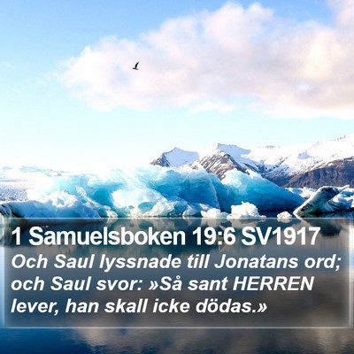 1 Samuelsboken 19:6 SV1917 Bible Verse Image