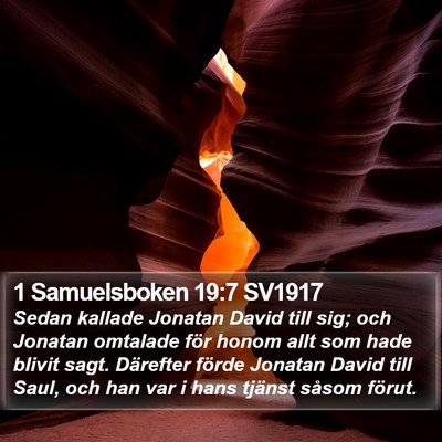 1 Samuelsboken 19:7 SV1917 Bible Verse Image