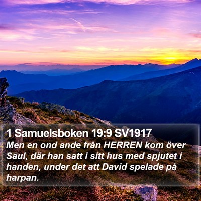 1 Samuelsboken 19:9 SV1917 Bible Verse Image