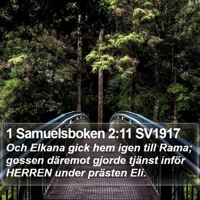 1 Samuelsboken 2:11 SV1917 Bible Verse Image