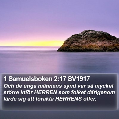 1 Samuelsboken 2:17 SV1917 Bible Verse Image