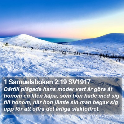 1 Samuelsboken 2:19 SV1917 Bible Verse Image