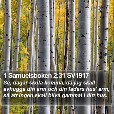 1 Samuelsboken 2:31 SV1917 Bible Verse Image
