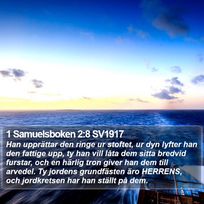 1 Samuelsboken 2:8 SV1917 Bible Verse Image