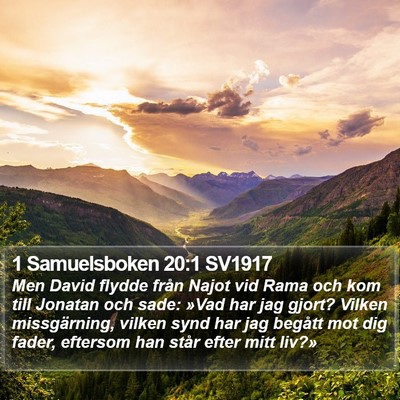 1 Samuelsboken 20:1 SV1917 Bible Verse Image