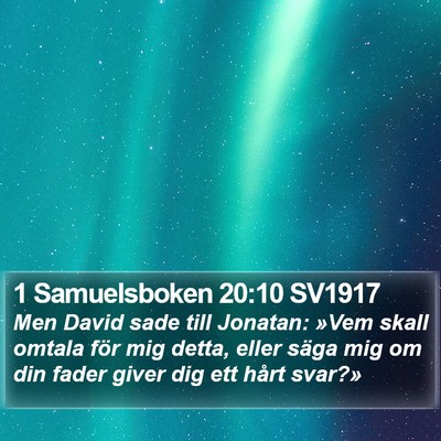 1 Samuelsboken 20:10 SV1917 Bible Verse Image