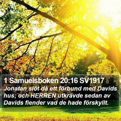 1 Samuelsboken 20:16 SV1917 Bible Verse Image