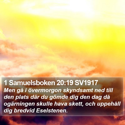 1 Samuelsboken 20:19 SV1917 Bible Verse Image