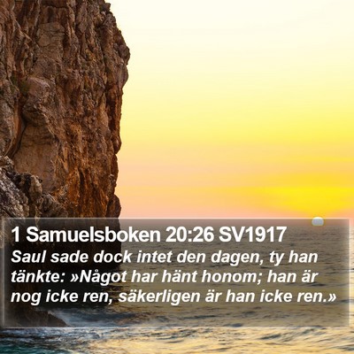1 Samuelsboken 20:26 SV1917 Bible Verse Image