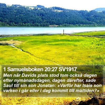 1 Samuelsboken 20:27 SV1917 Bible Verse Image