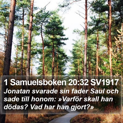 1 Samuelsboken 20:32 SV1917 Bible Verse Image